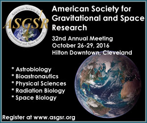 32nd Annual Meeting of the American Society for Gravitational and Space Research will be held from October 26-29, 2016.
