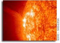 Large Coronal Mass Ejection Heading For Earth