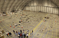 debris layout at Kennedy Space Center