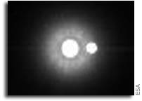 Image of the Earth-Moon system taken from Rosetta