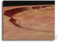 Mars Express Image: Olympus Mons caldera in perspective