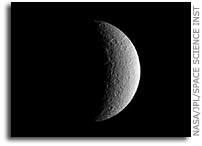  Cassini Image: Crescent Rhea