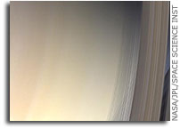Strings of Shadowy Rings Drape Saturn