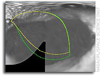 Map of NASA Cassini's New Year's Flyby of Iapetus