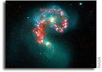 NASA Spitzer Space Telescope Arrives at the Scene of a Galactic Collision