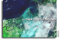 NASA Terra Satellite Image of New Orleans Flooding