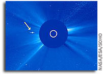 SOHO Watches Saturn and Cassini Pass Behind the Sun