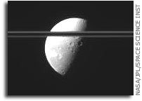 A Moon and Saturn's Rings
