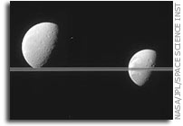NASA Cassini Image: Multiple Moons and Saturn's Rings
