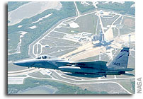 NASA Photos of US Air Force F-15 Eagle Jetfighters Providing Air Cover Over Kennedy Space Center