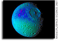 Mimas Showing False Colors