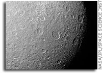 Above Rhea's South Pole