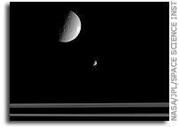 Mimas and Rhea - Misleading Perspective