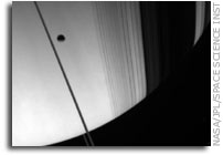 Cassini Image: Moon, Shadows, Rings