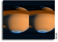 New ultraviolet images from Cassini spacecraft show auroral emissions at Saturn's poles