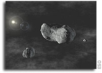 Rubble-pile minor planet Sylvia and her twins - VLT NACO instrument discovers first triple asteroid