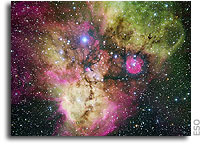 The Cosmic Christmas Ghost - Two Stunning Pictures of Young Stellar Clusters