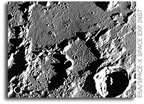 SMART-1's view of Mayer and Bond craters reshaped by lava and debris