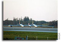 Steve Fossett and the GlobalFlyer Depart From NASA's Kennedy Space Center Runway