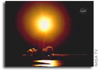 Space Shuttle Discovery  Lifts Off