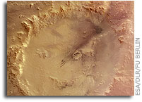 ESA Mars Express Images: Crater Galle, the 'happy face' on Mars