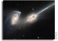 When galaxies collide: Supercomputers reproduce fluid motions of cosmic duet