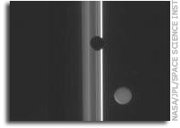 Darkened Moons and Saturn's Rings