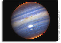 Gemini Observatory Captures Close Encounter of Jupiter's Red Spots