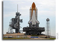 Space Shuttle Atlantis Arrives at the Launch Pad