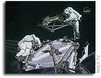 Spacewalkers Install S5 Truss, Work Ahead of Schedule