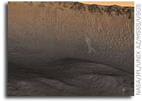  Simulated Flight over Gullied Crater