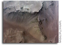 NASA Mars Reconnaissance Orbiter CRISM Image: Alteration of the Crust Beneath a Highland Crater