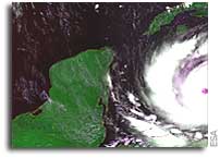 Hurricane Dean tracked from space