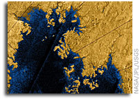 Cassini Provides New Views of Titan's Land of Lakes and Seas