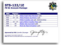 NASA STS-122 Execute Package FD02