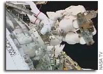 STS-122 Spacewalkers Prepare Columbus for Station Installation