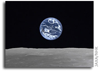 KAGUYA (SELENE) HDTV Image of Full Earth-Rise Over The Moon