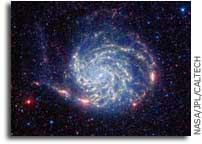 NASA Spitzer Telescope Reveals No Organics Zone Around Pinwheel Galaxy