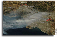 NASA Aqua Satellite Views of Fires in California