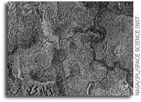 NASA Cassini Image: Flowing Liquids on Titan