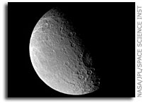 NASA Cassini Image: North on Rhea