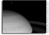 NASA Cassini Saturn Image: Distant Moon