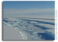 Antarctic ice shelf 'hangs by a thread'
