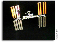 Space Shuttle Endeavour Parts With International Space Station