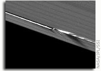 Daphnis Casts Edge Wave Shadows on Saturn's Rings