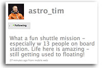 NASA Astronaut Sends First Tweets From Space Station