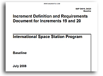 NASA ISS Increment Definition and Requirements Document for Increments 19 and 20