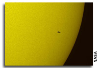 Space Shuttle Transits the Sun