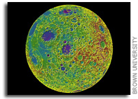 Brown University Moon's craters give new clues to early solar system bombardment