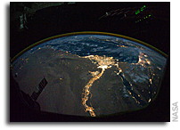 Nile Delta at Night As Seen From Orbit